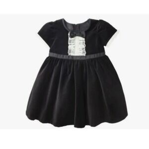 Harajuku Mini - New  Girls Black Velvet Party Dress with White Tulle Skirt - 2T